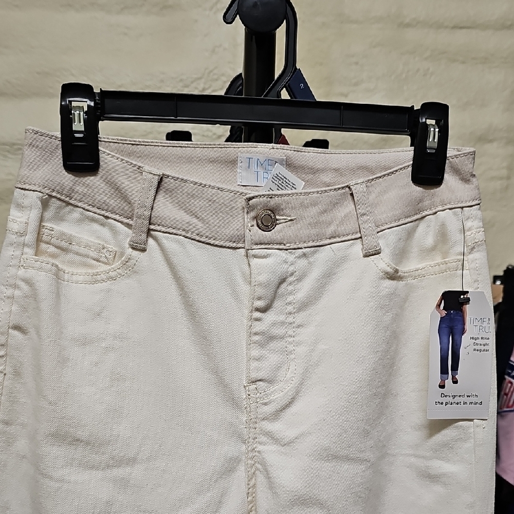 Nwt Cream Straight-Leg Pants #45 - Picture 3 of 6